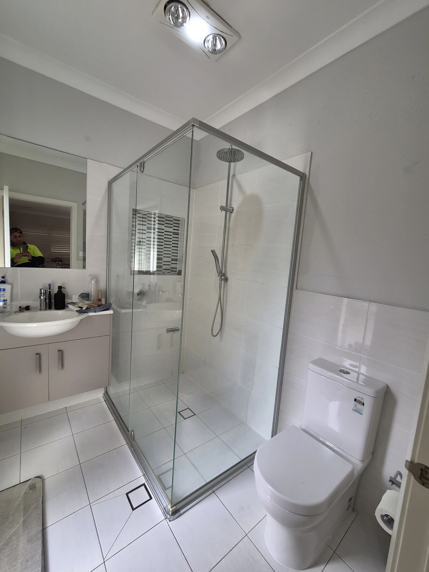 fully shower screen with chrome hardware installed in North Kellyville by Showerland