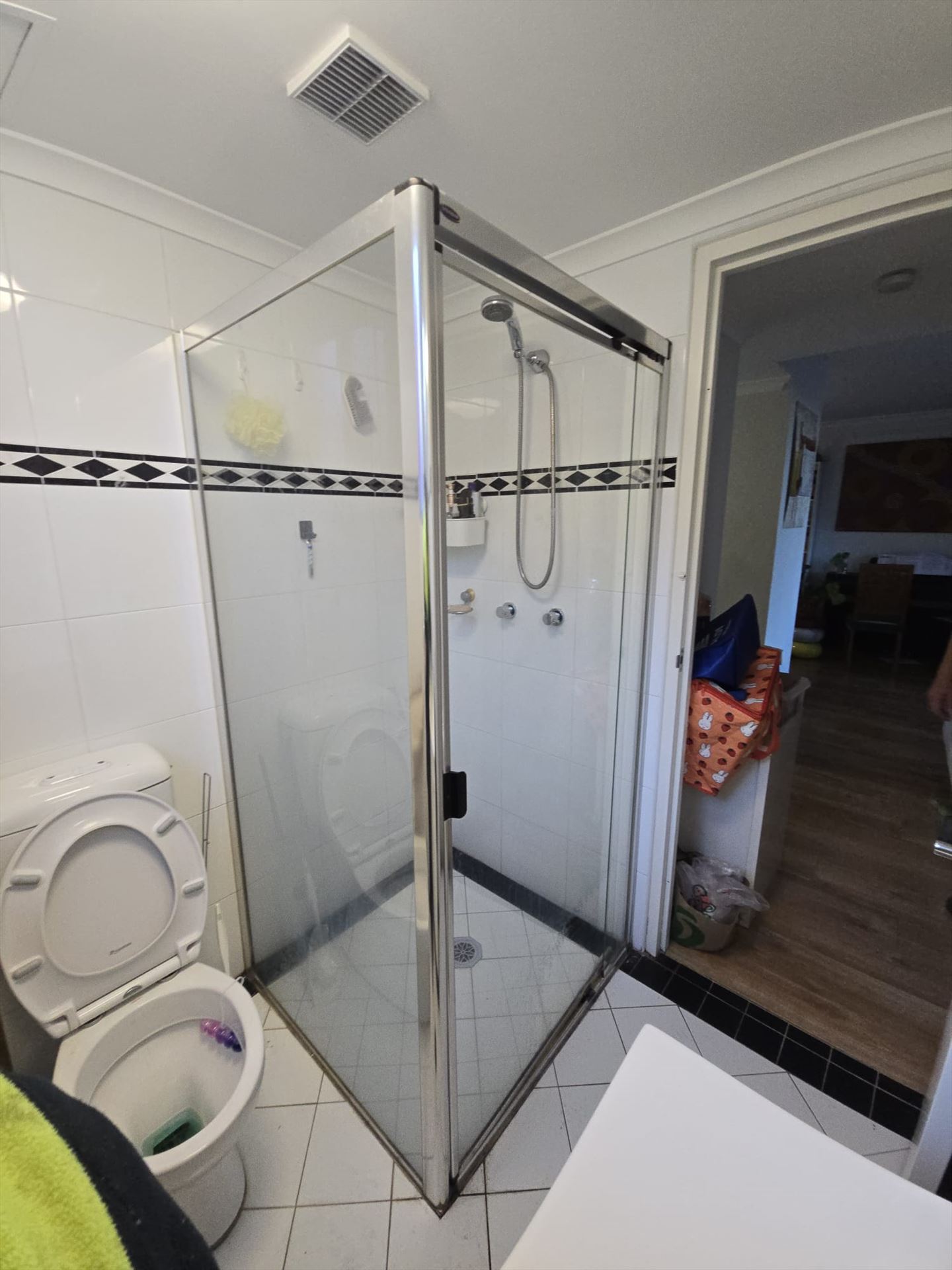 fully shower screen with chrome hardware installed in Strathfield by Showerland