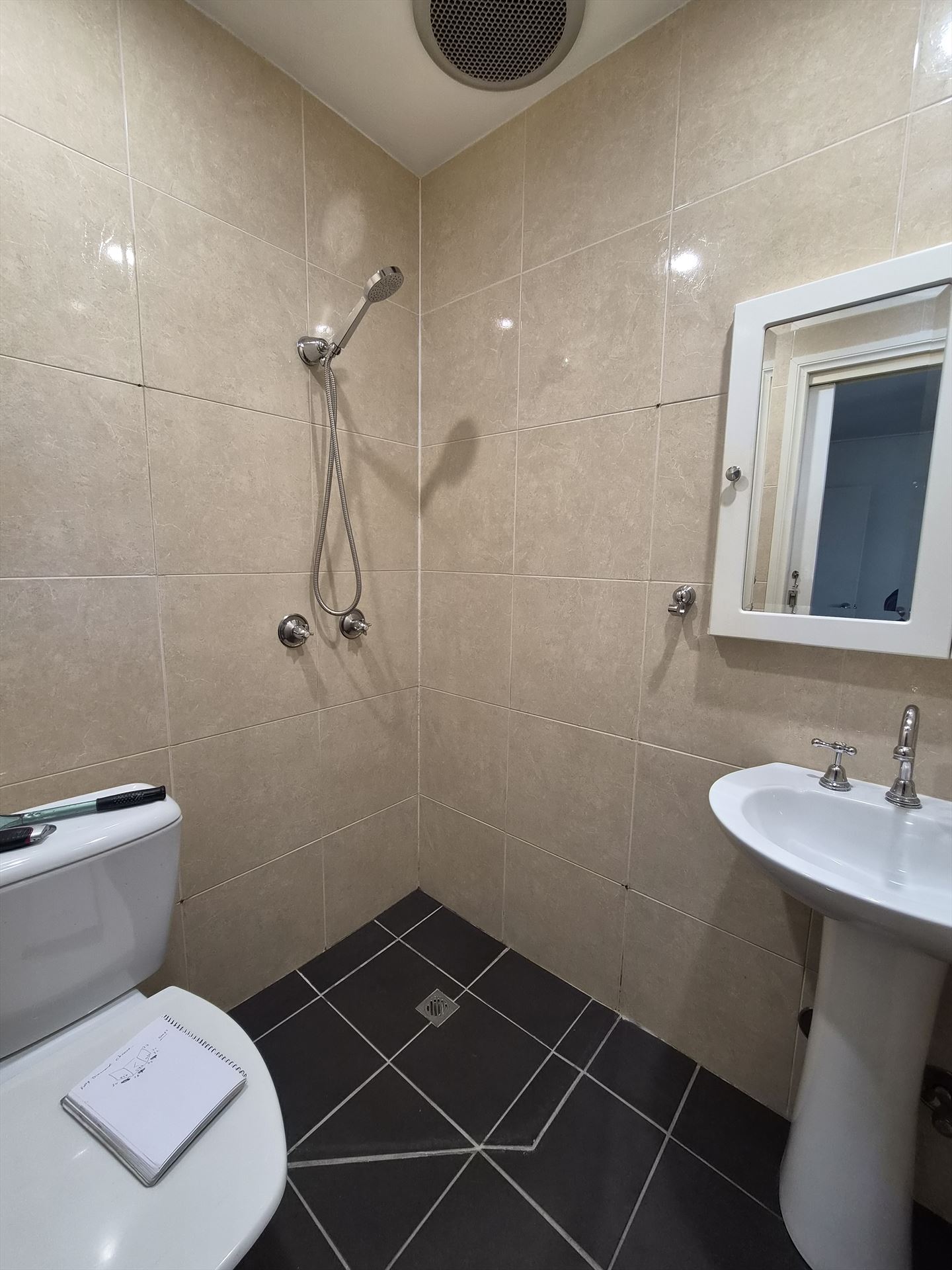 Bathroom before frameless shower screen install in Wahroonga