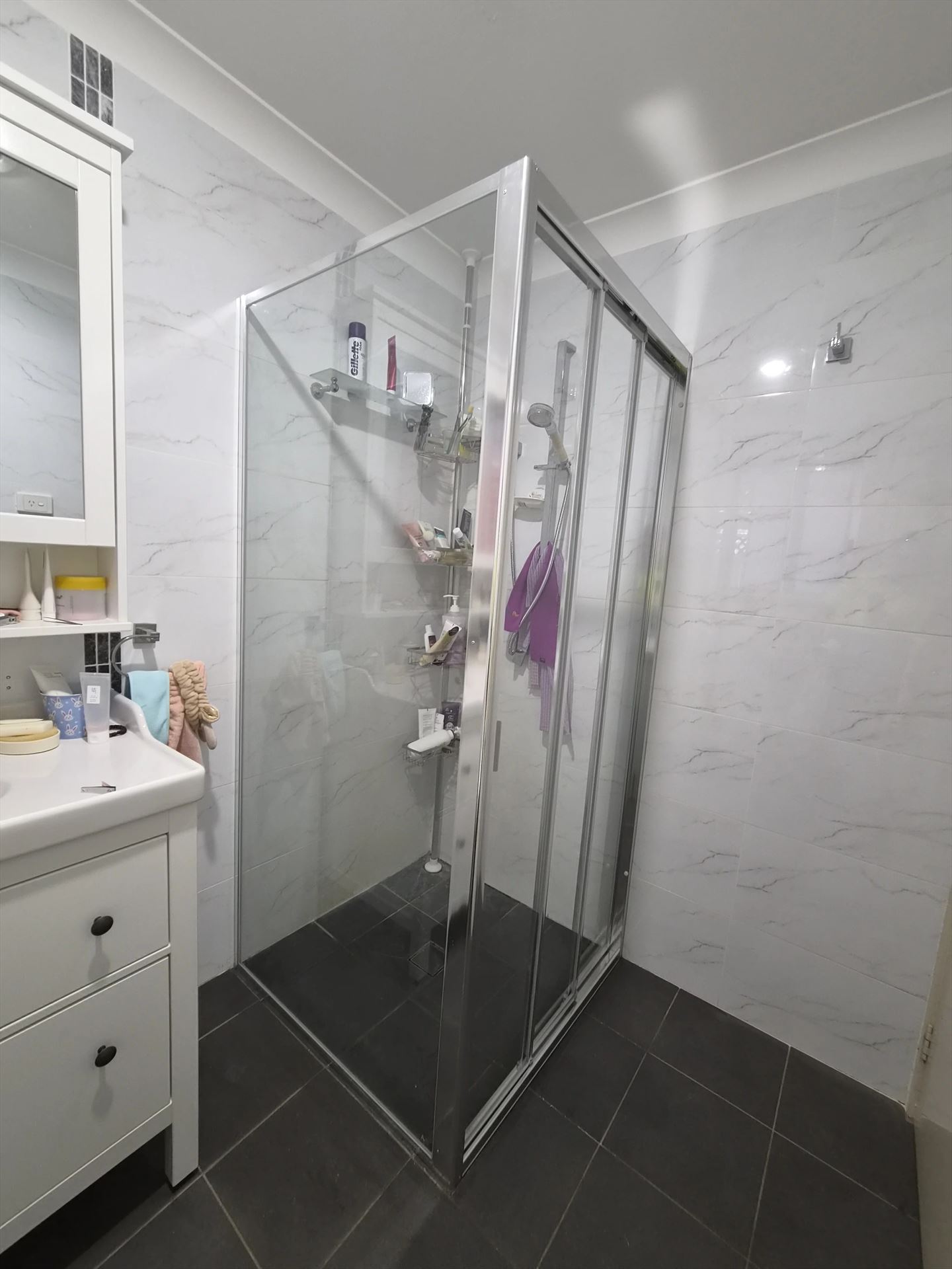 fully shower screen with chrome hardware installed in Blacktown by Showerland